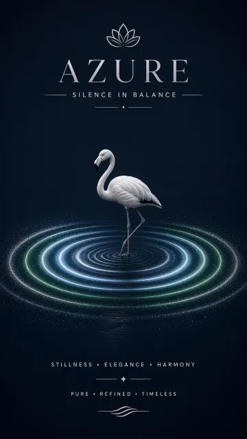 Navy Blue Water Ripple Particle Flamingo Poster