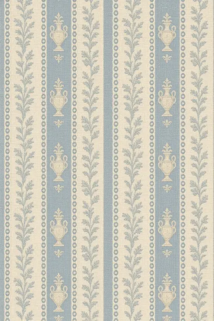 Vintage Light Blue Striped Lace Seamless Fabric Pattern