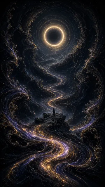 Surreal Scale image example: Infinite Particle Space-Time Tunnel Concept Art