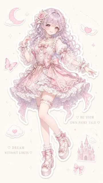 Pastel Palette image example: Dreamy Pastel Pink and White Idol Character Illustration