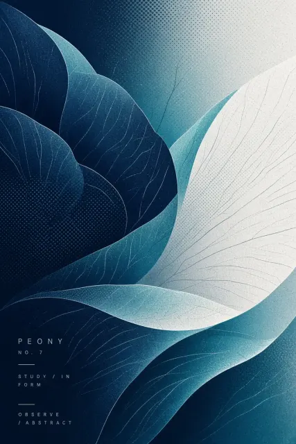 Graphic Shapes image example: Halftone Gradient Peony Petals Abstract Illustration
