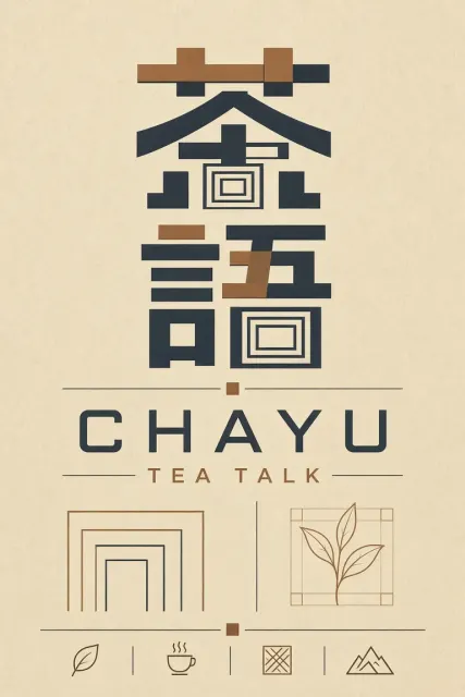 Geometric Design image example: Geometric Sans-Serif Tea Talk Branding Typography