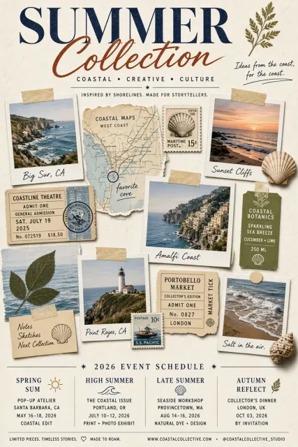 Botanicals image example: Summer Mood Board Collage Poster