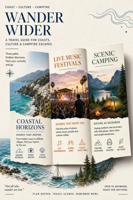 Stationery Design image example: Tri-Fold Summer Travel Brochure Poster
