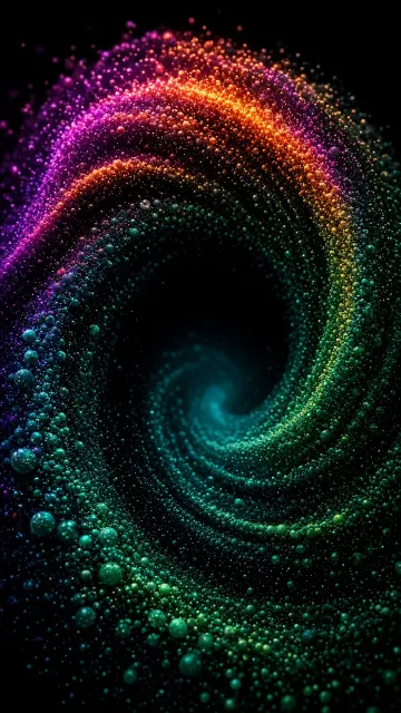 Fractal Art image example: 3D Particle Digital Vortex Fractal Art
