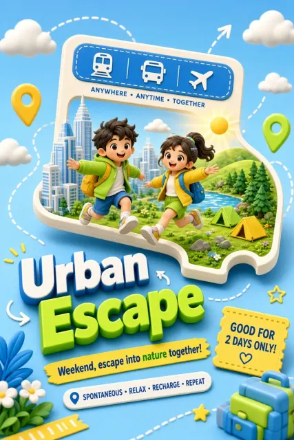 Chibi Characters image example: Urban Escape Weekend Adventure 3D Poster