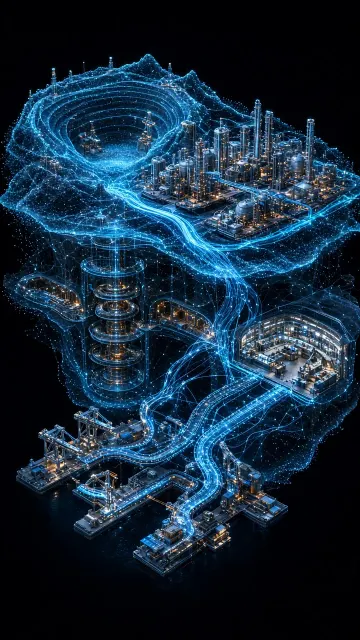 Particle Effects image example: Holographic Particle Miniature Factory Matrix Display