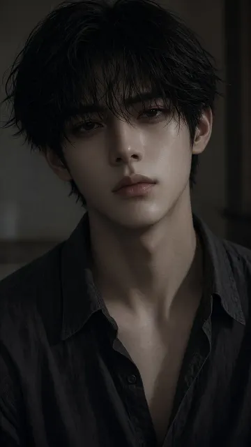 Moody Close-Up Portrait of a Melancholic Youth