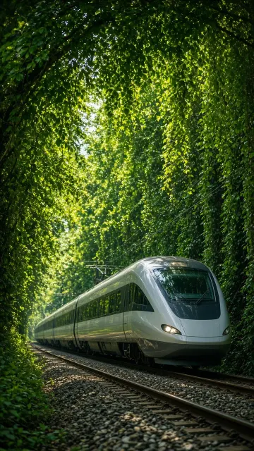Spring Train in Lush Greenery