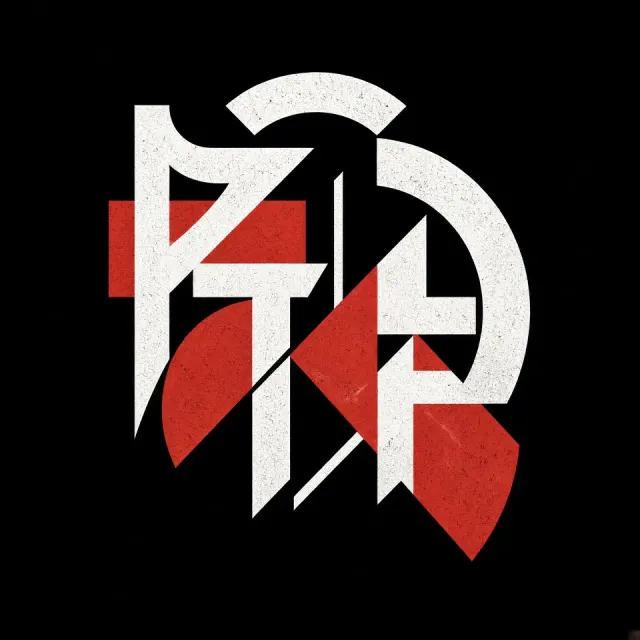 Retro Geometric Red Alley Logo Design