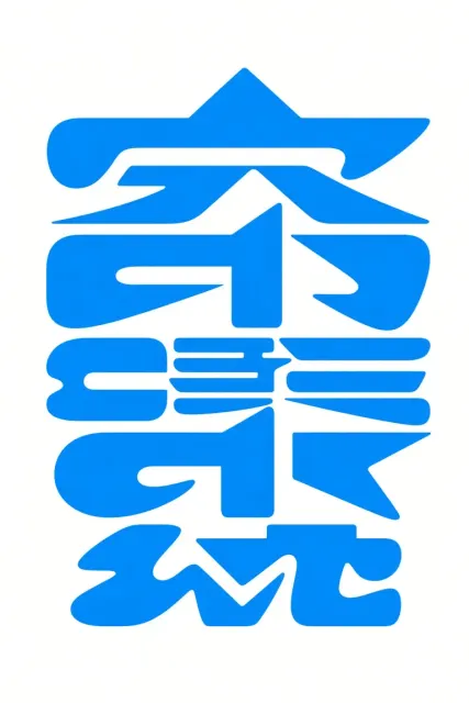 Retro Electric Blue Kinetic Typographic Poster