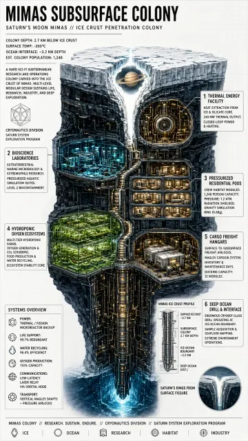 Cross-Section image example: Mimas Subsurface Colony Cutaway Concept Art