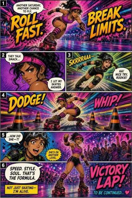 Dynamic Comic Roller Skating Manga Page
