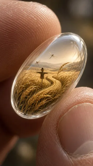 Translucent Texture image example: Macro Fingertip Rice Grain Harvest Field Photography