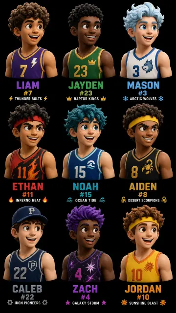 3D Clay Render image example: 3D Clay Basketball Player PFP Nine-Grid