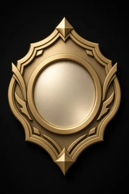 3D Emblem image example: Matte Gold Luxury E-Commerce Emblem Badge
