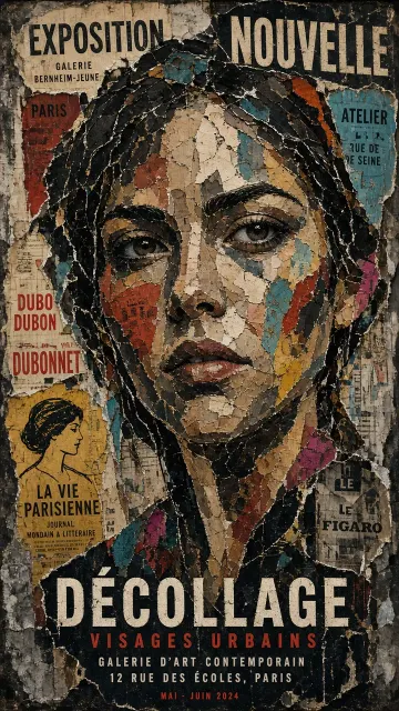 Torn Poster Collage Street Art Portrait
