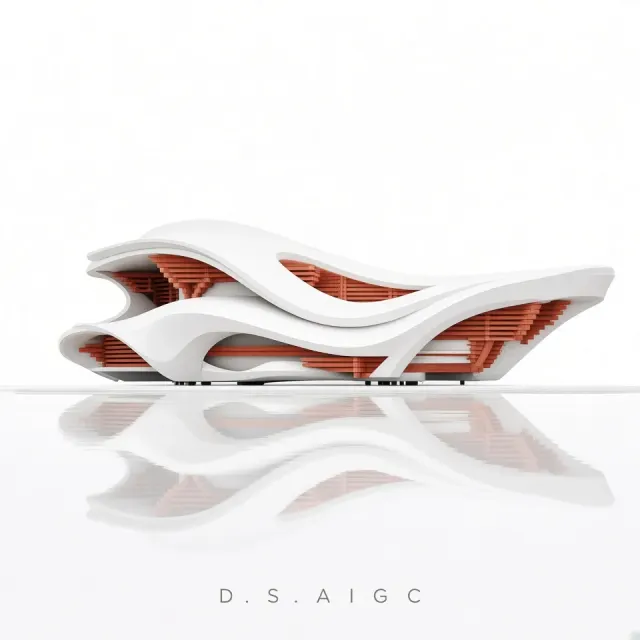 3D Futuristic Minimalist Oriental Art Museum