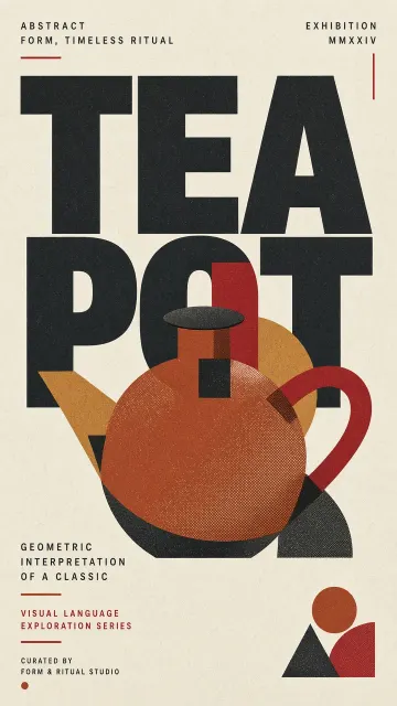 Minimalist Ceramic Teapot Graphic Poster