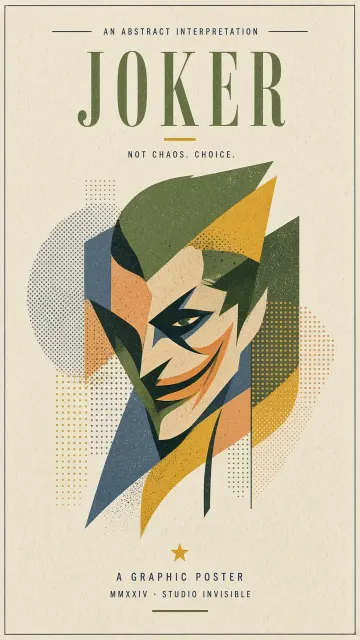 Minimalist Dark Joker Avant-Garde Poster