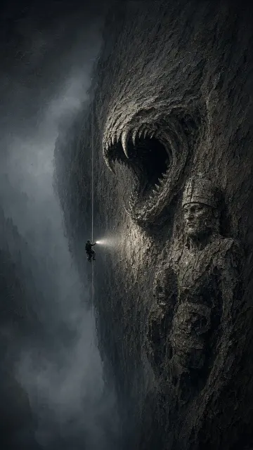 Dark Ambiance image example: Abyssal Cliff Giant Serpent Fossil Expedition