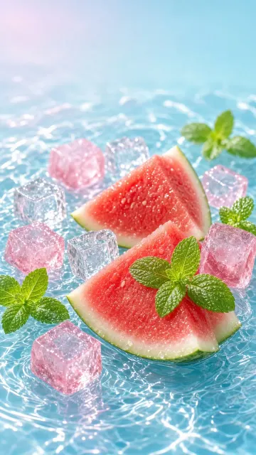 Gourmet image example: Refreshing Summer Iced Watermelon Food Photography