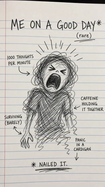 Humor image example: Loose Scribble Soul Sketch Illustration