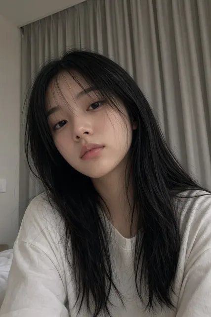 Dark Moody Ambience image example: Dim Room Candid Front Camera Selfie