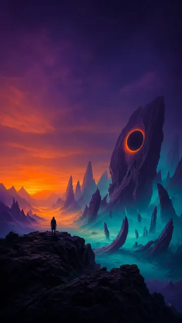 Surreal Minimalist Fantasy Landscape Illustration