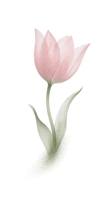 Halftone image example: Experimental Halftone Tulip Graphic Art