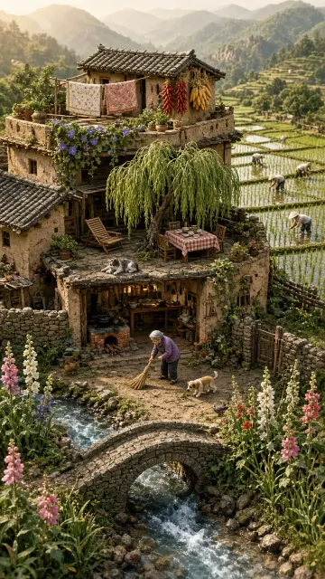 scenic landscape image example: 1990s Northern Chinese Village Diorama