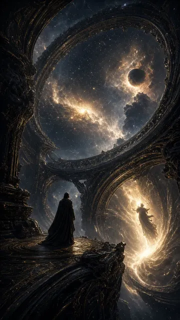 character silhouette image example: Cosmic Civilization Epic Concept Art