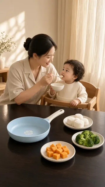 Mother and Toddler Cookware Commercial Photography
