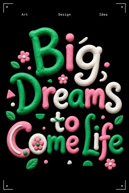Playful image example: Playful 3D Clay Lettering Art Composition