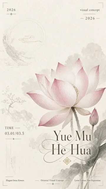 Minimalist Poster image example: Minimalist Oriental Lotus Art Poster