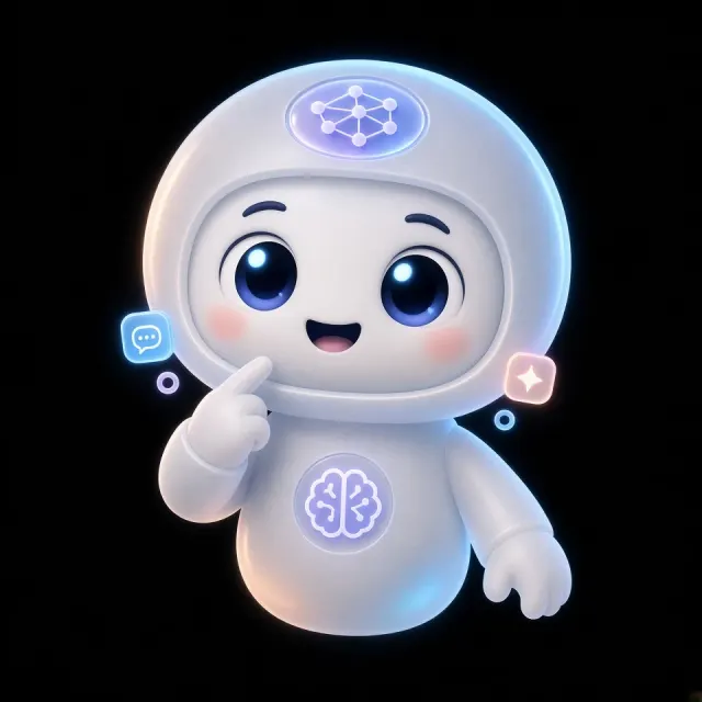 Cute 3D AI Assistant Mascot Character
