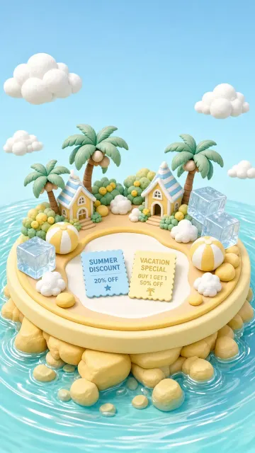 Clay 3D Summer Island Promotional Poster
