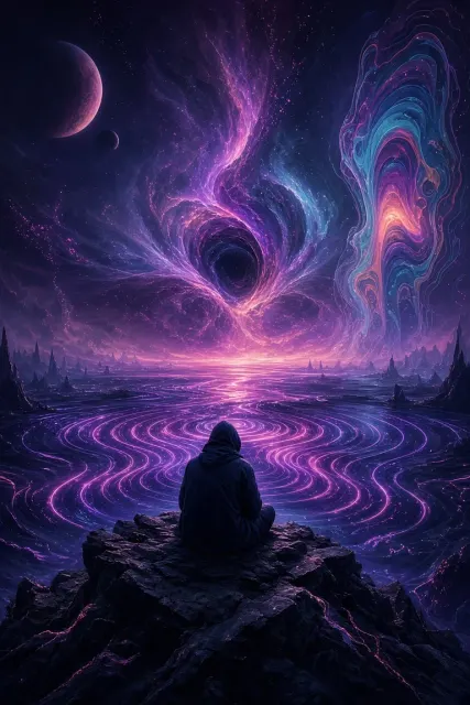 Psychedelic image example: Psychedelic Electronic Music Sci-Fi Concept Album Art
