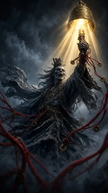 Volumetric Lighting image example: Mystical Undead Taoist Priest with Soul-Calming Bell