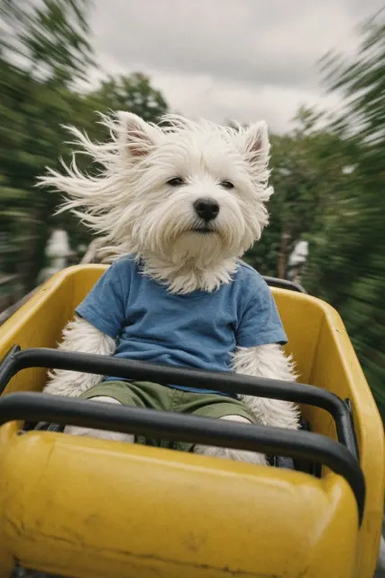 Westie on a Roller Coaster Japanese Film Photography