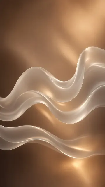 Warm Amber 3D Glass Fluid Curve Abstract Poster