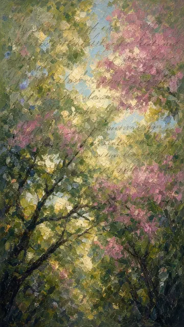 Impressionist Summer Foliage Canopy Oil Painting