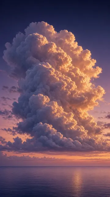 Hyperrealistic Twilight Sculptural Cumulus Dusk Sky
