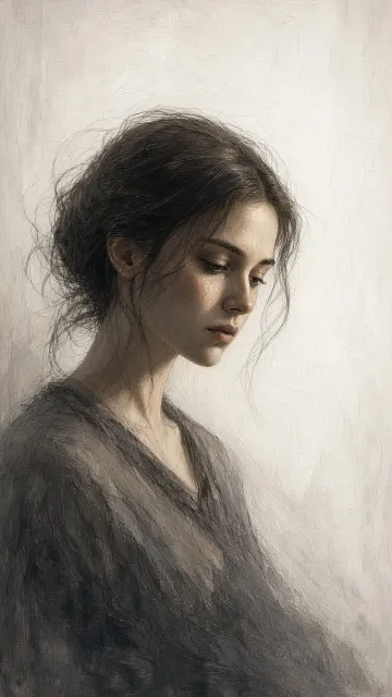 Linework image example: Fine Linework and Light Portrait Illustration
