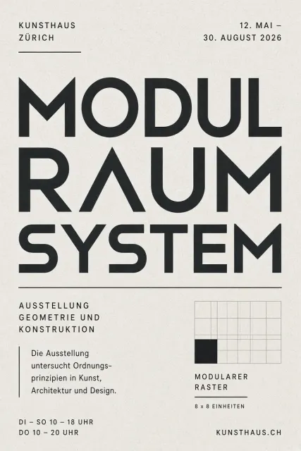 Grid System image example: Swiss Style Geometric Daily Creative Typography
