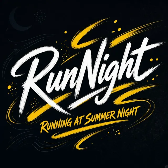 Lettering image example: Summer Night Run Bold Typography Design