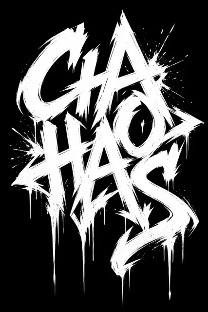 Dark Tone image example: Urban Street Graffiti Typography on Black Background