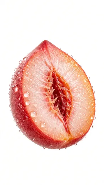 Minimalist Macro Cross Section Peach Food Photography