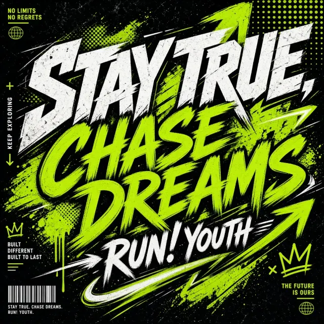 Youth Culture image example: Neon Green Trendy Youth Lettering Poster