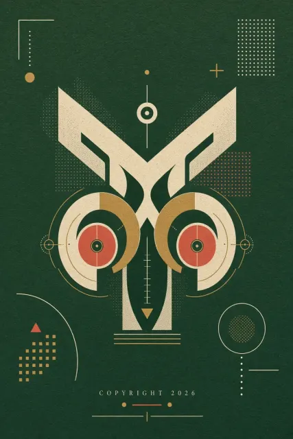 Bauhaus Geometric Moth Logo Design